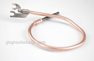 Vintage Gas Stove USED General Controls MR-2  Dual Terminal Thermocouple - The overall length (including clips & bulb) is 13". This is the thick heavy thermocouple used by the General Controls safety valves found on the 35" wide O'Keefe & Merritt vintage stoves.This is an original used part.