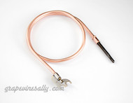 LAST ONE! Vintage Gas Stove USED General Controls MR-2  Dual Terminal Thermocouple - The overall length (including clips & bulb) is 23". This is the thick heavy thermocouple used by the General Controls safety valves found on the 35" wide O'Keefe & Merritt and other vintage stoves.This is an original used part.