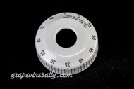 Vintage Stove Top Burner Timer Knob. Found on the vintage 1950's O'Keefe & Merritt model 535 (aka the View Down Periscope stove) & several Gaffers & Sattler vintage stove models vintage stoves. Bright and shiny, we have re-conditioned this timer cover, all lettering is new. This timer cover is an original, there are no chips, cracks or stains. It is in very nice condition. These are very hard to find in nice condition.

MEASUREMENT: 
Underside Diameter 2-1/4" / Center button hole .75" 