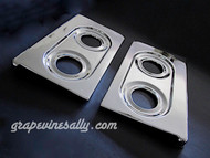 Original Vintage 39" O'Keefe & Merritt NEW CHROMED L&R Stove Tops. These are original vintage O'Keefe & Merritt new chromed stove tops. These fit the 39" O'Keefe & Merritt vintage gas stoves. The metal integrity is excellent. Underside trim is included.
 
MEASUREMENTS: Depth 22.0"  /  Depth at Corners 22-1/2"   /  Width 13-1/2"
 
PLEASE NOTICE: These are the 'racetrack' OM tops that use the thin and thick cast iron 'Cat Ear' arrow style of stove top grates SKU #'s GOMNPOCE & GOMNPOTCE 

All of our new chromed items are Triple Plated (copper, nickel, chrome)