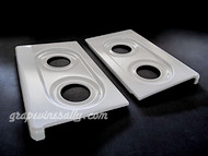 COMING SOON! NEW PORCELAIN ENAMELED Vintage O'Keefe & Merritt 35" Stove Tops. Fits the vintage 1940's - 1950's OK&M Stoves. These are the OM tops that use the 'Cat Ear' style of stove top grates SKU #'s GOMNPOCE & GOMNPOTCE
 
MEASUREMENTS: Depth 22.0"  /  Depth at Corners 22-1/2"  /  Width 11-1/2"
 
NOTICE: The 'Cat Ear' Grate & New Chromed Griddle shown in last photos are not included in this sale - they are for demonstration purposes only.
 