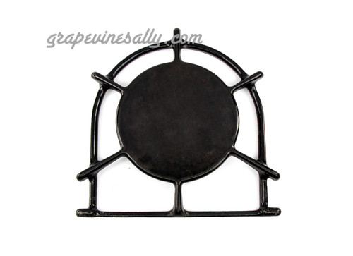 Original Vintage Wedgewood Stove Nice USED Porcelain Enameled stove top burner grate. Used grates have normal scuff wear. If a used grate has any chips, we will note that in our descriptions. All of our used grates are very solid grates. 

Regarding Cleaning:

We clean the heavy grease (if any), but you still may want to still give it a more thorough cleaning. (Super-Clean in the purple container on Amazon works great.)

MEASUREMENTS: 8.25" side to side of horseshoe ring - 5.75" simmer/warmer plate.

If you need the 8.0" ring width grate, we have those as well as other Wedgewood style USED & NEW PORCELAIN ENAMELED grates. 