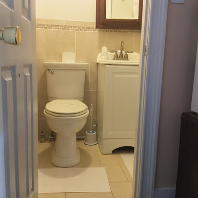 modern bathroom and walk in shower