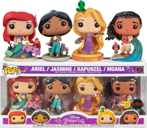 Disney Princess - Ariel, Jasmine, Rapunzel & Moana Glow in the Dark Pop! Vinyl Figure 4-Pack