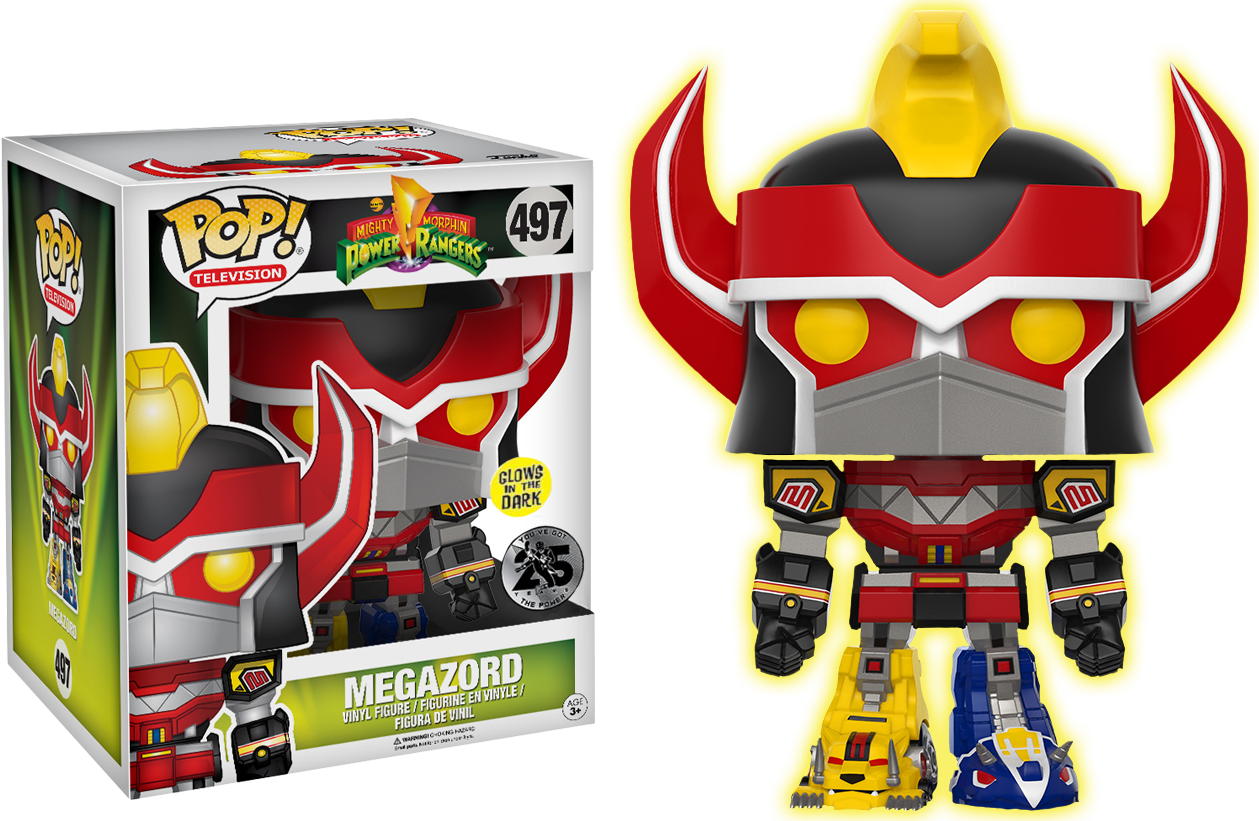 Power Rangers Megazord 6 Super Sized Glow In The Dark Us Exclusive Pop Vinyl Figure