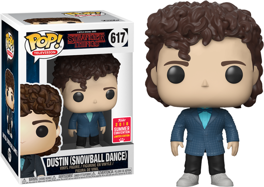 Stranger Things Dustin In Snow Ball Outfit Sdcc18 Pop Vinyl Figure