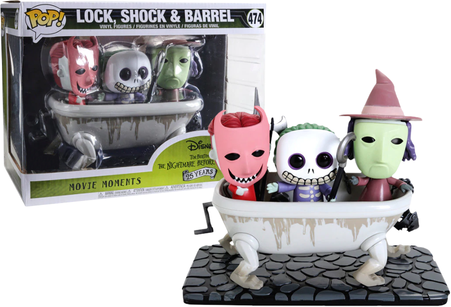 The Nightmare Before Christmas Lock Shock Barrel In Bathtub Movie Moments Pop Vinyl Figure