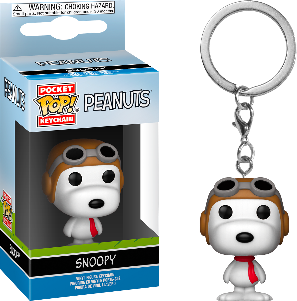 Peanuts Snoopy Wwii Flying Ace Pocket Pop Vinyl Keychain