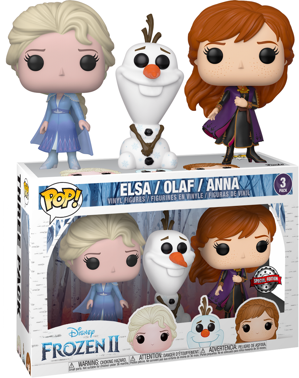 Frozen 2 - Anna, Elsa & Olaf US Exclusive Pop! Vinyl Figure 3-Pack