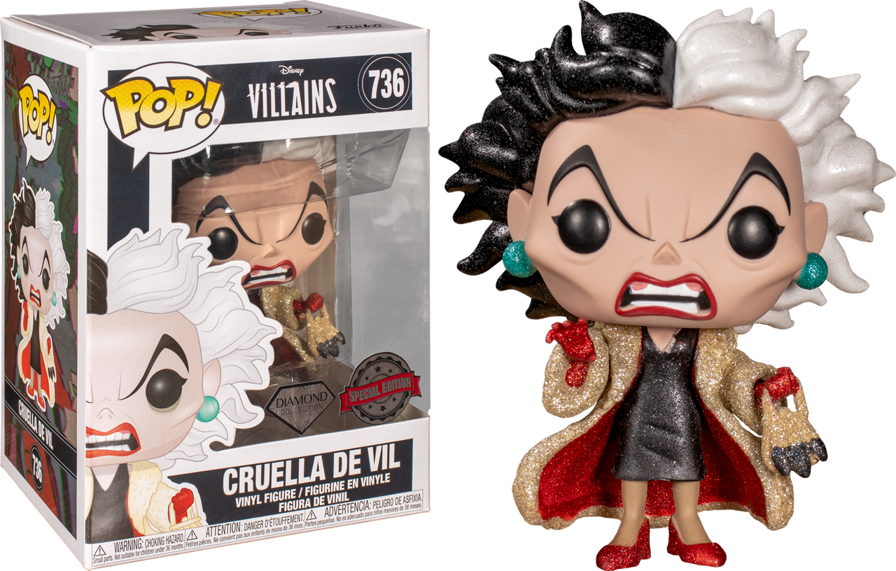 101 Dalmatians Cruella De Vil Diamond Glitter Pop Vinyl Figure 101 Dalmatians Cruella De Vil Diamond Glitter Pop Vinyl Figure