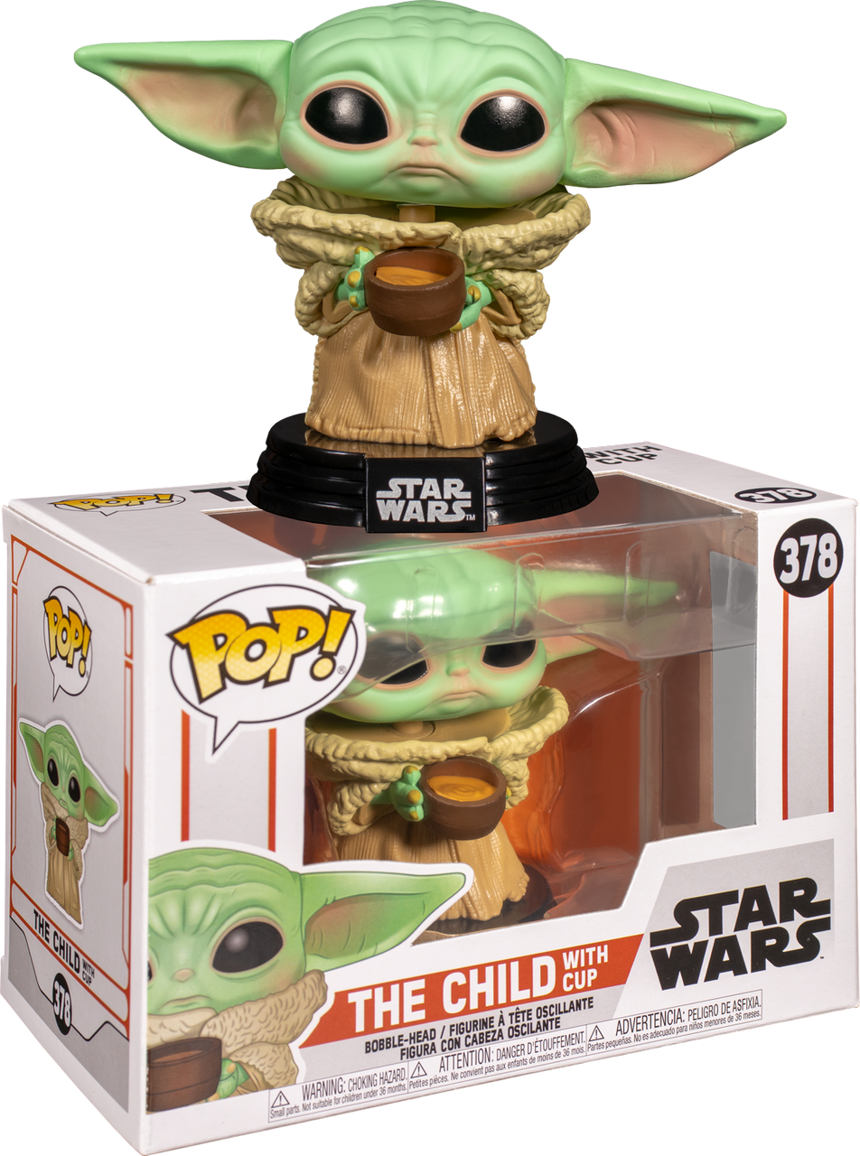 Star Wars The Mandalorian The Child Baby Yoda With Cup Pop Vinyl Figure