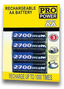 Pro Power AA Rechargeable 2700 mAh Batteries