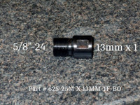 5/8"-24 Male X 13mm x 1 Female (Black)