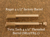 Top photo is a Ruger factory 4 1/2" barrel.  And below is a Twin Tech SR22 Threaded Barrel for 4 1/2" SR22 Model 03620 . Part # SR22TB5.1
Notice the length difference.  