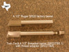 Top photo is a Ruger factory 4 1/2" barrel.  And below is a Twin Tech SR22 Threaded Barrel for 4 1/2" SR22 Model 03620 . Part # SR22TB5.1 with 1/2"-28 standard thread adapter Part# SR22TBA.
Notice the length difference.  