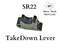 Twin Tech Tactical has designed, and is manufacturing a fully machined polymer takedown lever to replace the weak factory piece. This takedown lever is far superior to the Ruger injection molded part in two ways. 
First our parts are fully machined from a billet block of a super strong, high impact resistant polymer. This process insures that there are no defects in the material, such as hotspots, porosity, or cooling cracks that are inherent on the Ruger injection molded piece. Second our parts have more impact surface area as you can see by the comparison photos.
