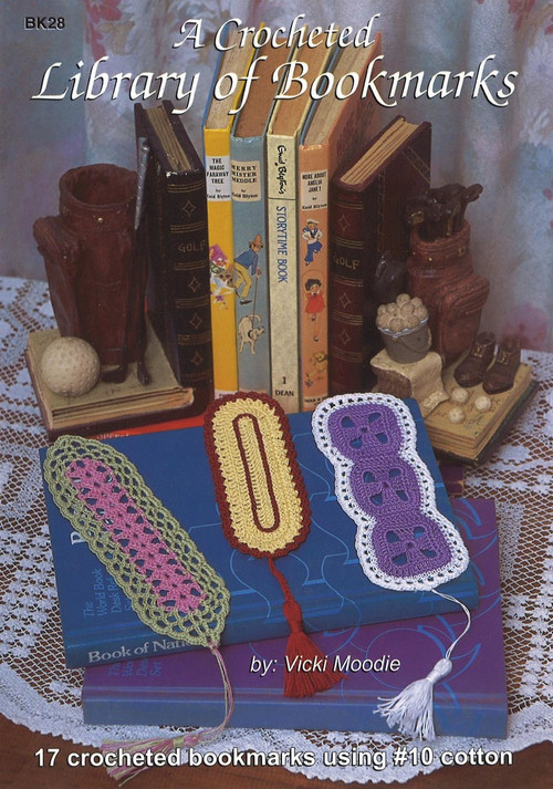 Image of Craft Moods book BK28 A Crocheted Library of Bookmarks by Vicki Moodie.