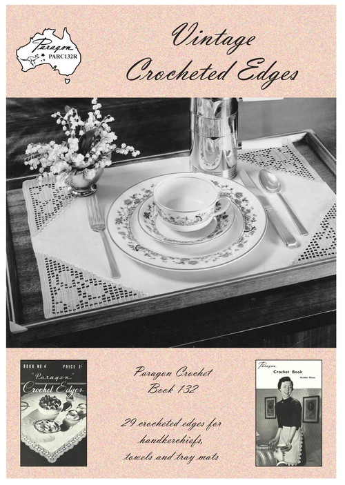 Cover image of Paragon heritage crochet book PARC132R Vintage Crocheted Edges.