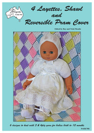 Cover image of Australian heritage Paragon knitting book PARK70R, 4 Layettes, Shawl and Reversible Pram Cover, edited by Vicki Moodie.