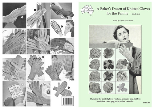 Image of cover of Paragon heritage knitting book PARK78R A Baker's Dozen of Knitted Gloves for the Family Book 4.