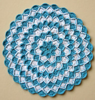 CMPATC074PDF Round Doily (Blue and White in Bavarian Crochet)