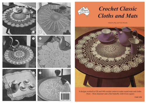 Cover image of Australian heritage Paragon crochet book PARC135R, Crochet Classic Cloths and Mats, edited by Vicki Moodie.