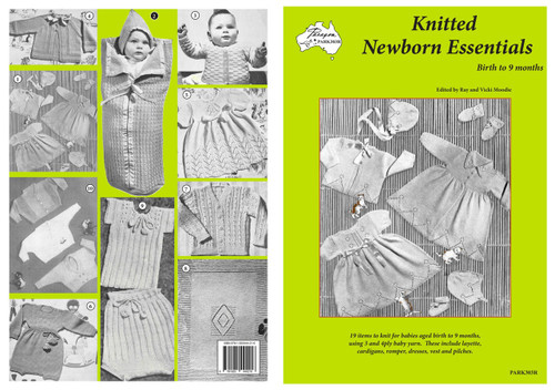  Cover image of Paragon Heritage Series baby knitting book PARK303R Knitted Newborn Essentials.