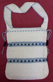 CMPATC089 Shoulder Bag with Beaded Broomstick crocheted bands.