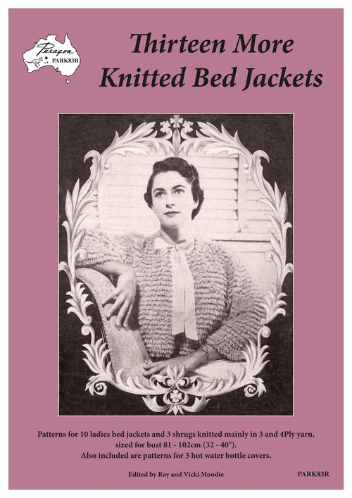 Cover image of Paragon heritage knitting book PARK83R Thirteen More Knitted Bed Jackets