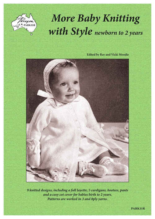 Paragon book PARK11R More Baby Knitting with Style (newborn to 2 years) showing Front cover.