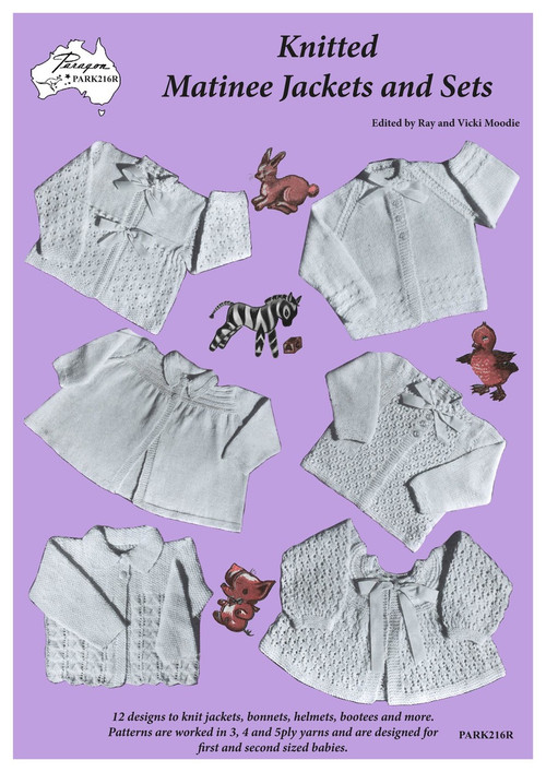 Front cover image of Paragon baby knitting book PARK216R, Knitted Matinee Jackets and Sets.