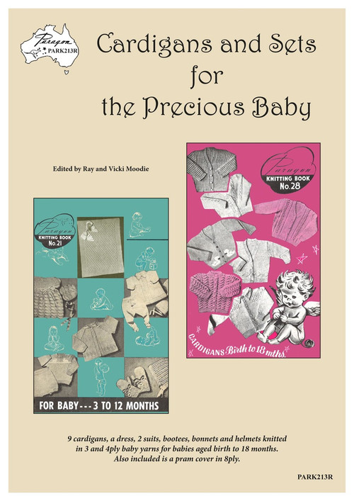 Front cover image of Paragon Heritage series Baby Knitting Book PARK213R - Cardigans and Sets for the Precious Baby.