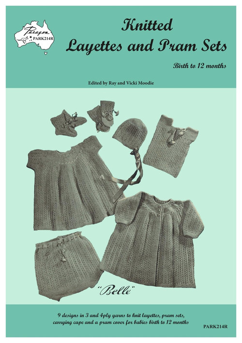 Front cover image of Paragon Heritage series Baby Knitting book PARK214R - Knitted Layettes and Pram Sets.