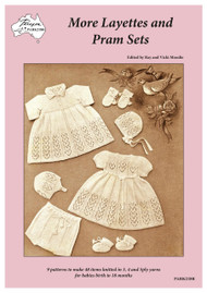 Front cover image of Paragon Heritage Series baby knitting book PARK218R More Layettes and Pram Sets.