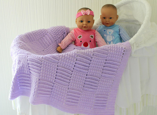 Craft Moods crochet pattern by Vicki Moodie, CMPATC097 Reversible Basketweave Baby Rug.