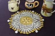 Craft Moods crochet pattern by Vicki Moodie, CMPATC099 crocheted circular fan design jug cover.