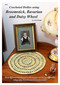 Front cover of Craft Moods publication BK43 (A4), Crocheted Doilies using Broomstick, Bavarian and Daisy Wheel, by Vicki Moodie (Australian), three different techniques to make round, oval and square doilies using 4ply, #5 perle and #10 crochet cotton.