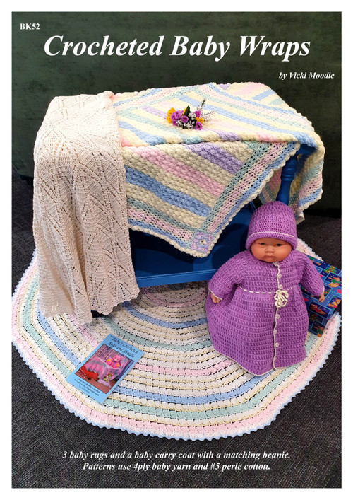 Front cover image of Australian Craft Moods book BK52 Crocheted Baby Wraps by Vicki Moodie.