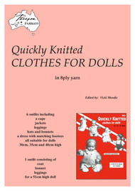 Image of Front Cover of Australian Paragon knitting book PARK633(A4) Quickly Knitted Clothes for Dolls.
