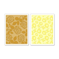 Sizzix Textured Impressions Embossing Folders - Pom Poms & Roses Set 658518