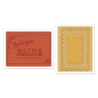 Sizzix Textured Impressions Embossing Folders - Antique Faire & Lace Set 658470