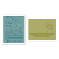 Sizzix Textured Impressions Embossing Folders - Flea Market & Hobnail Vase Set 658471