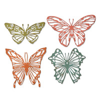 Sizzix Thinlits Die Set 4PK - Scribbly Butterflies 664409