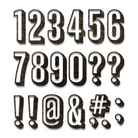 Sizzix Thinlits Die Set 21PK - Alphanumeric Shadow Numbers by Tim Holtz 664808