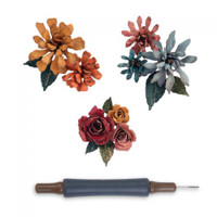 Sizzix Thinlits Die Set 15PK w/Quilling Tool - Tiny Tattered Florals by Tim Holtz 660227