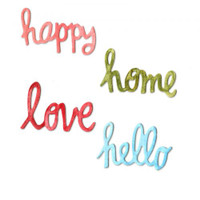 Sizzix Thinlits Die Set 4PK - Circle Words: Love, Hello, Happy & Home 661103