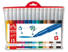 Fancolor Fibre-Tipped Pen Maxi Assort. 15 Plastic Wallet   |  195.715