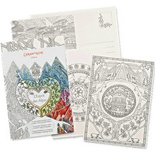 Caran D'Ache Colouring Postcards Spirit of the Alps 12 Illustrations   |  454.201