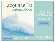 FABRIANO ARTISTICO TRADITIONAL WHITE 4 SIDES GLUED PAD COLD PRESSED 20 SHEETS 200GSM 35.5X51CM