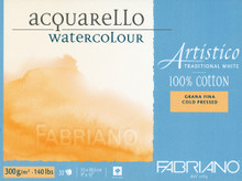 FABRIANO ARTISTICO TRADITIONAL WHITE 4 SIDES GLUED PAD COLD PRESSED 10 SHEETS 300GSM 45.5X61CM